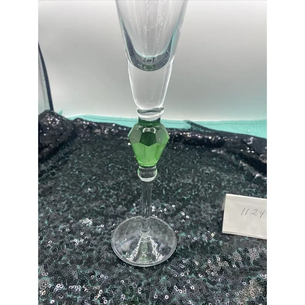 SCARCE Gorham 12 in. Champagne Flute EMERALD GEMSTONE Excellent